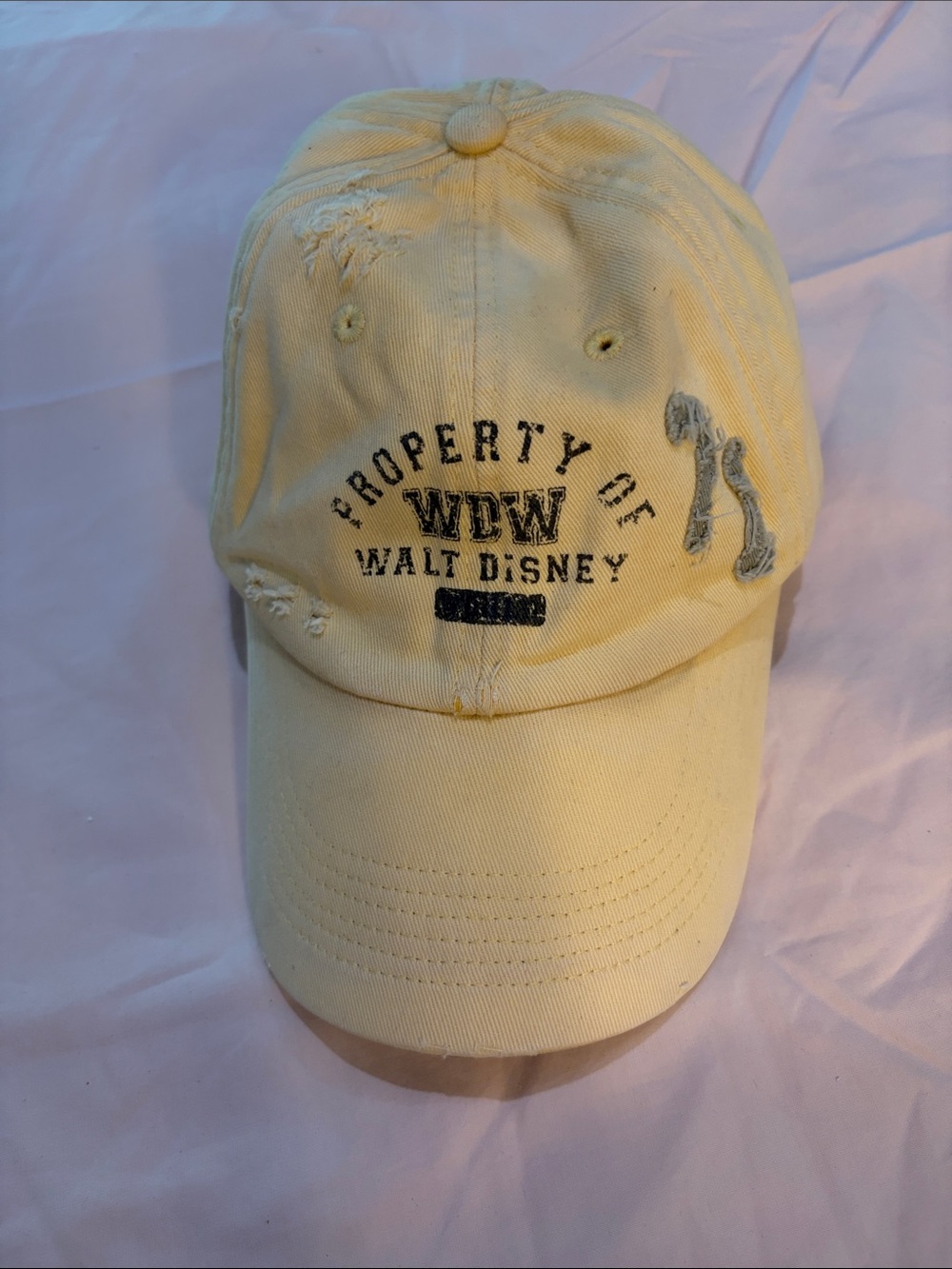 Walt Disney WDW Distressed Yellow Baseball Cap